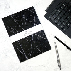 The Personalised Marble Notebook | Black Edition