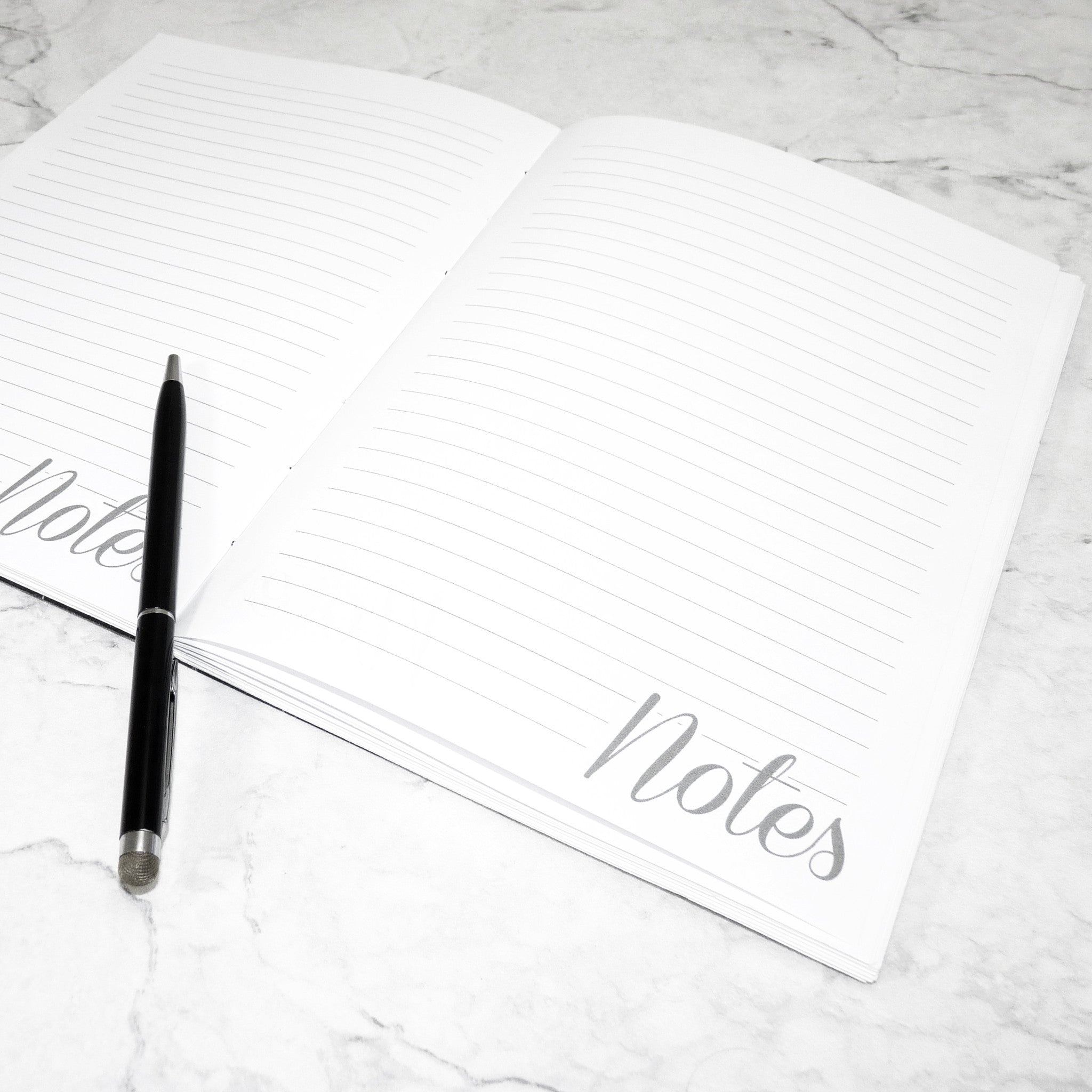The Personalised Marble Notebook | Black Edition