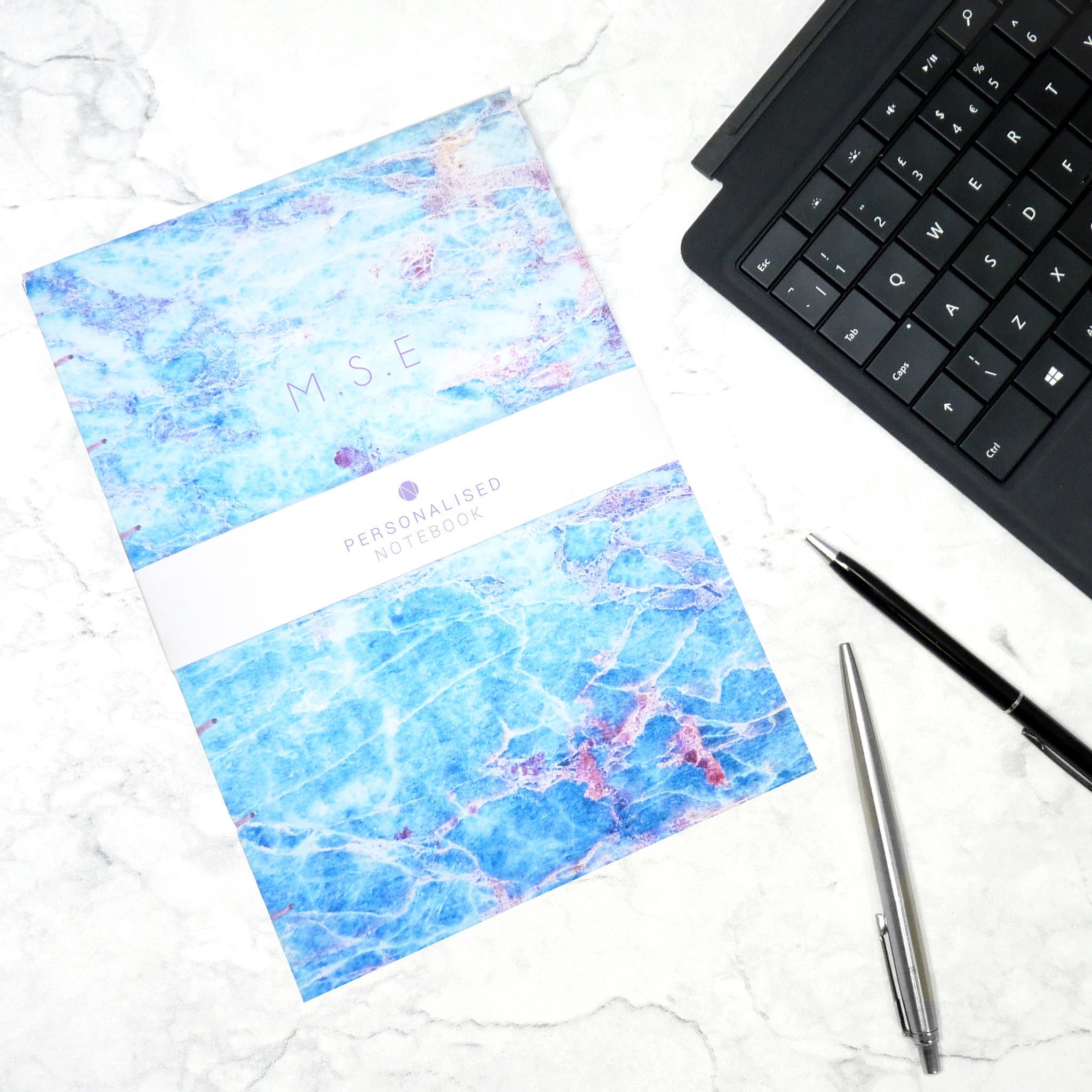 Marbe Notebooks The Personalised Marble Notebook | Blue Edition – NIEVUS