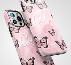 The Personalised Pink Butterfly Case