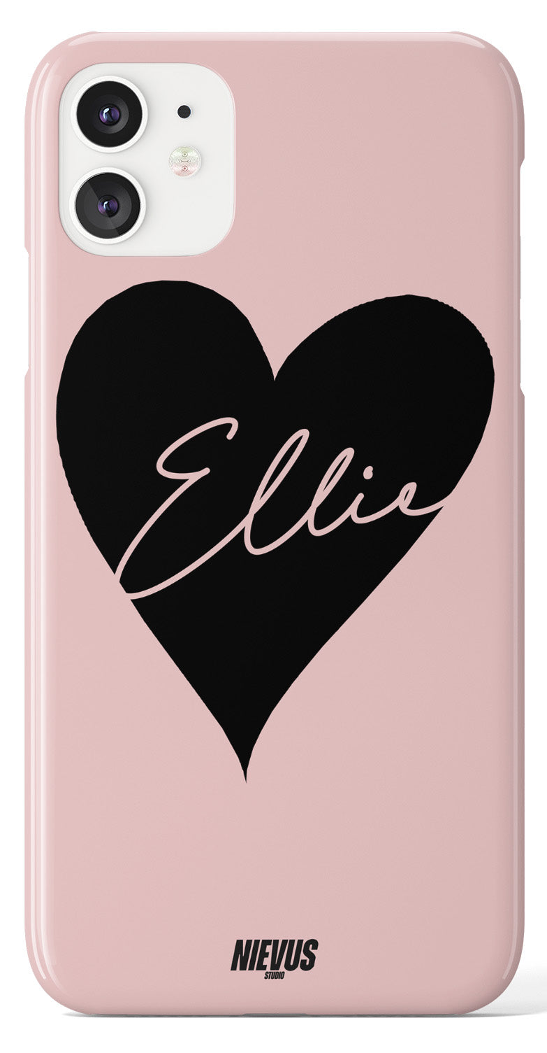 The Personalised Dusky Pink Heart Case