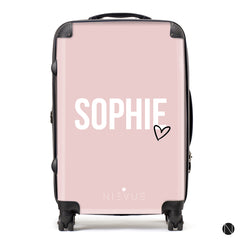 The Personalised Dusky Pink Heart Suitcase