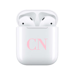Baby Pink Initials - Personalised Wireless Earphones / Pods