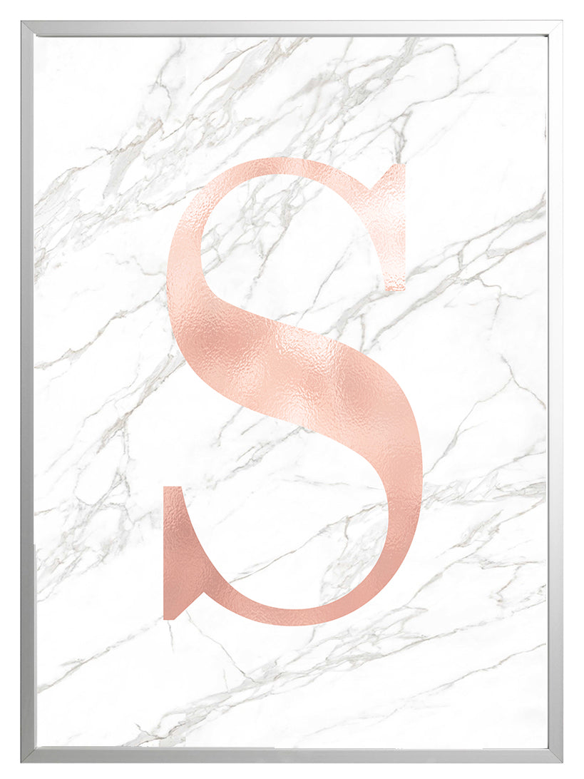 Personalised Marble Print - Rose Gold Initial