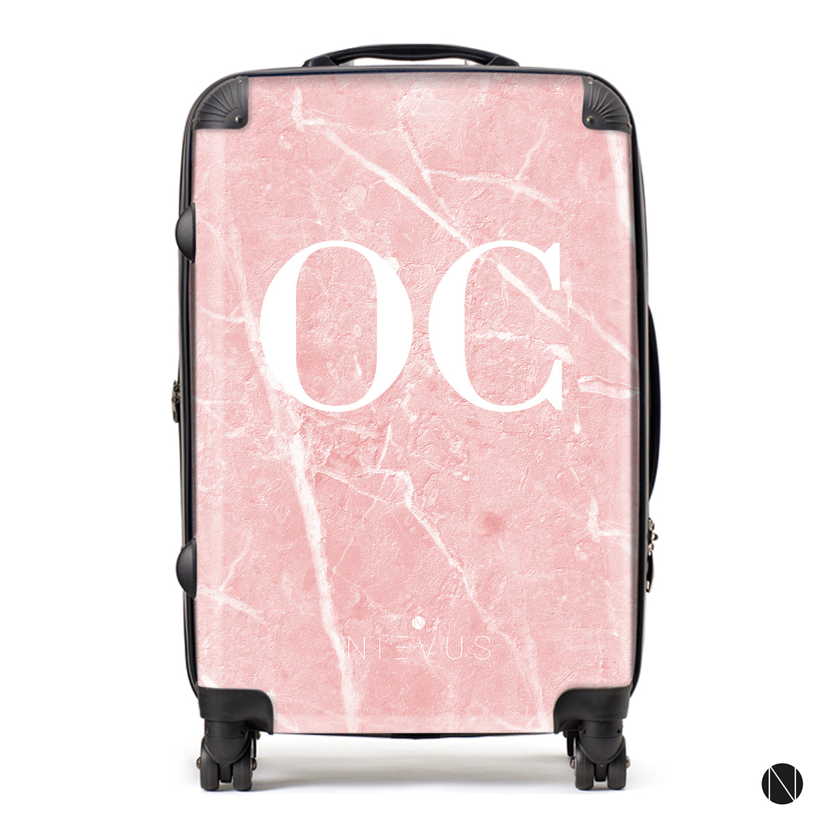 The Personalised Marble Suitcase - Pink Edition