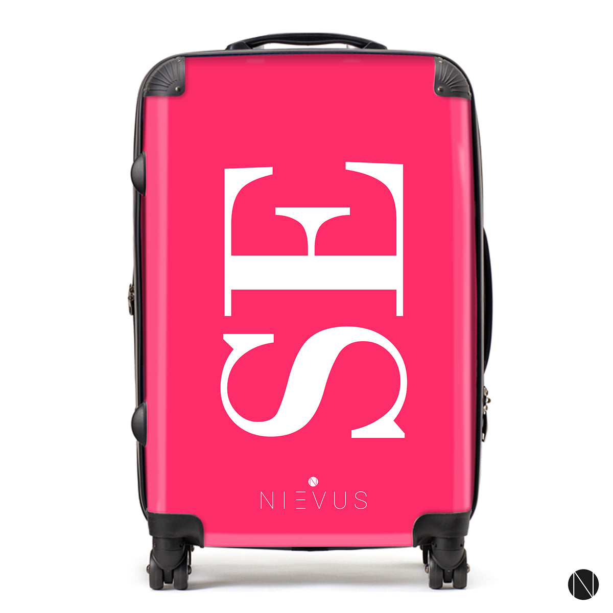 The Personalised Initials Suitcase - Hot Pink Side Edition