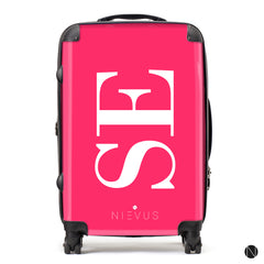 The Personalised Initials Suitcase - Hot Pink Side Edition