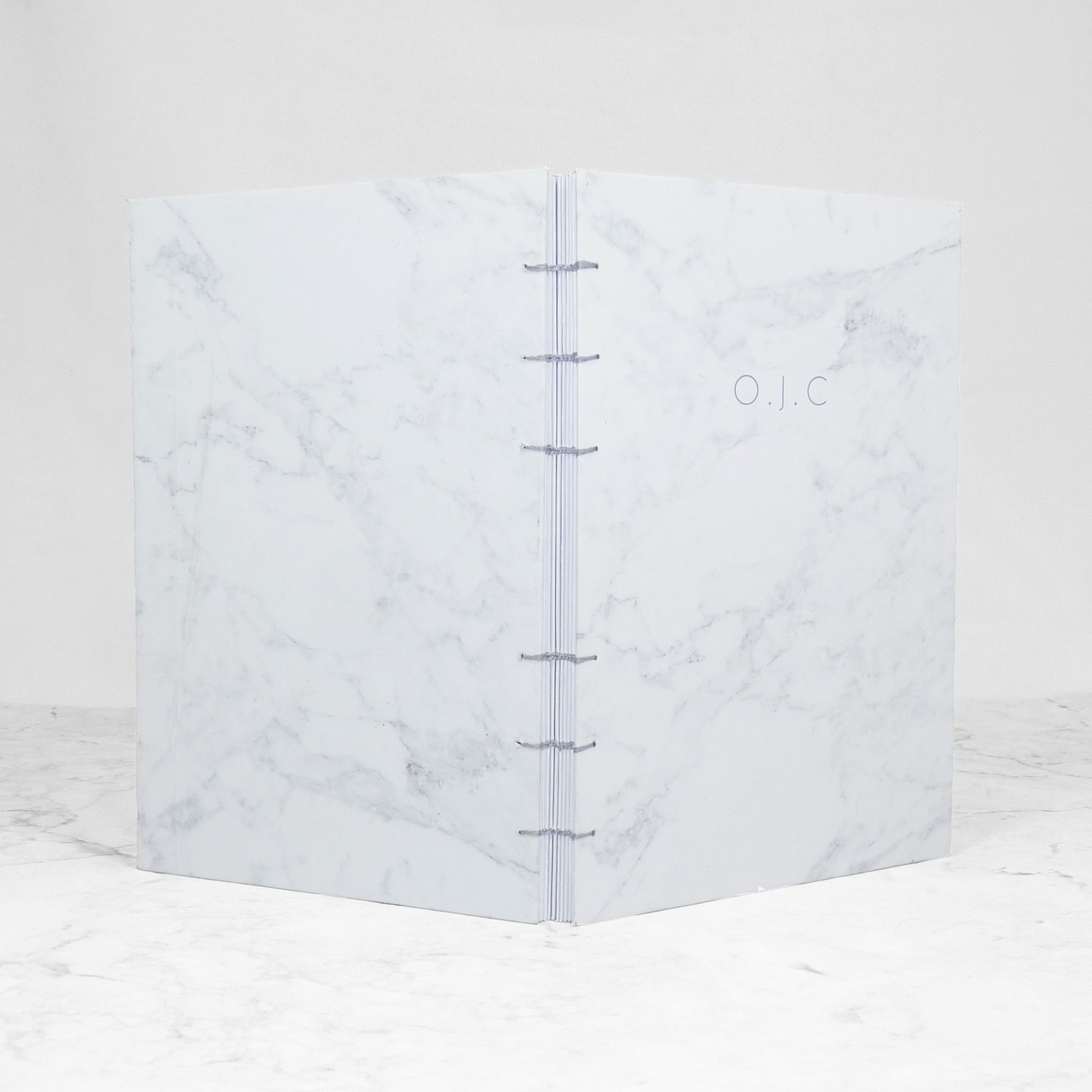 The Personalised Marble Notebook | White Edition